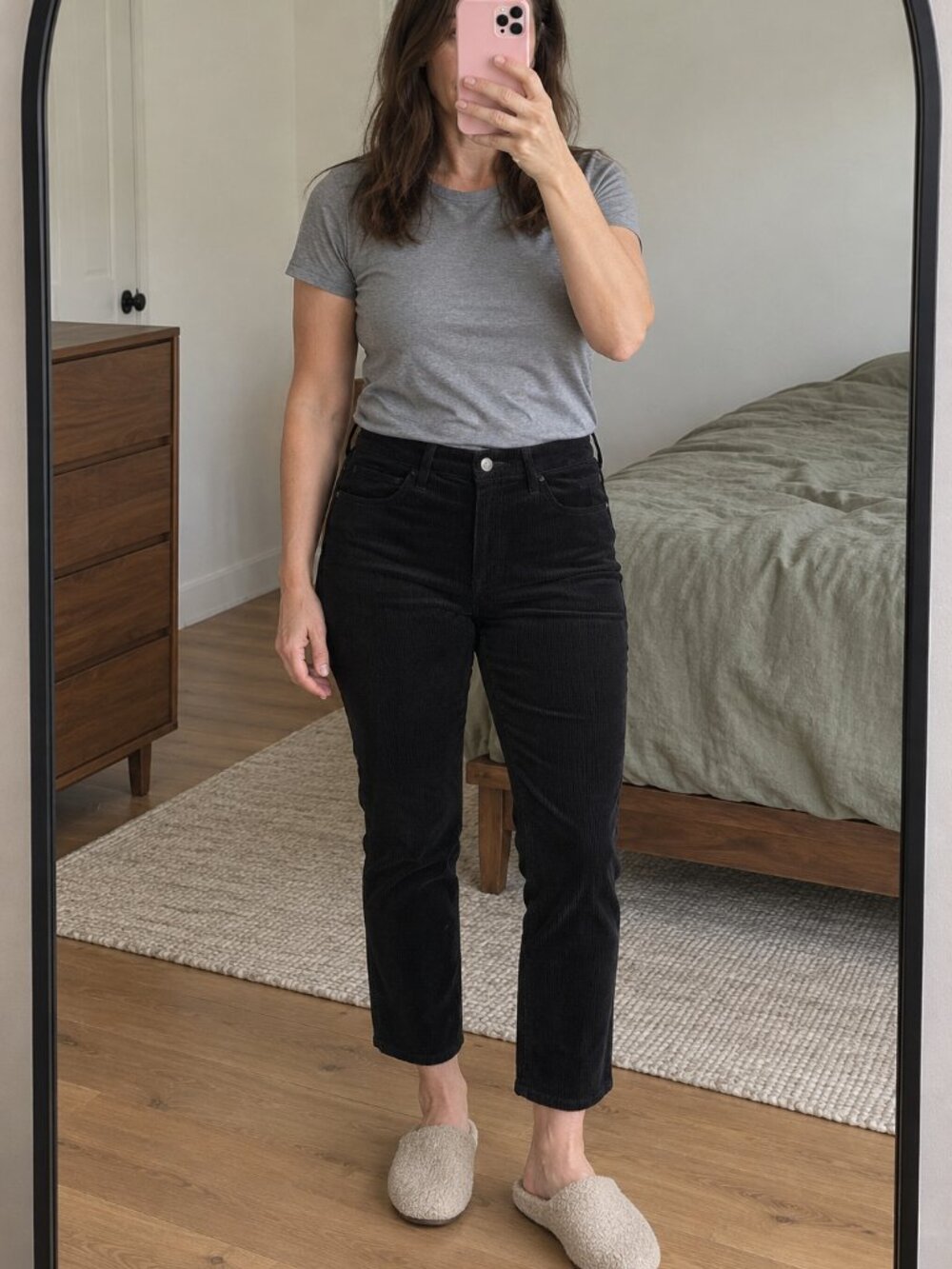 Club Monaco Black Fine-Wale Corduroy Cropped Pants 8